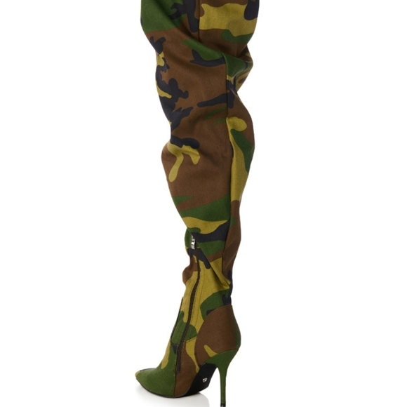 "ARMY READY" Stylish Camouflage Over the Knee Boots - Picture 2 of 4